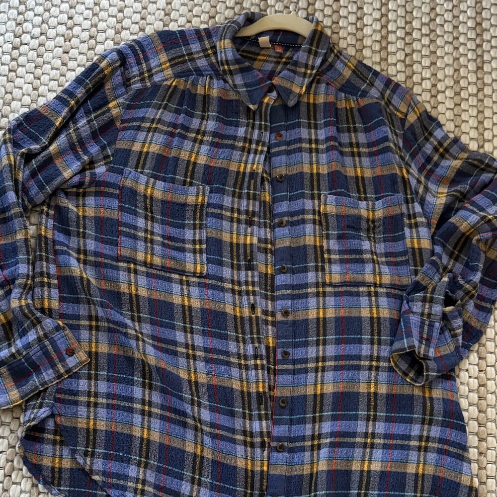 Pilcro Womens Gauzy Cotton Button Down Shirt